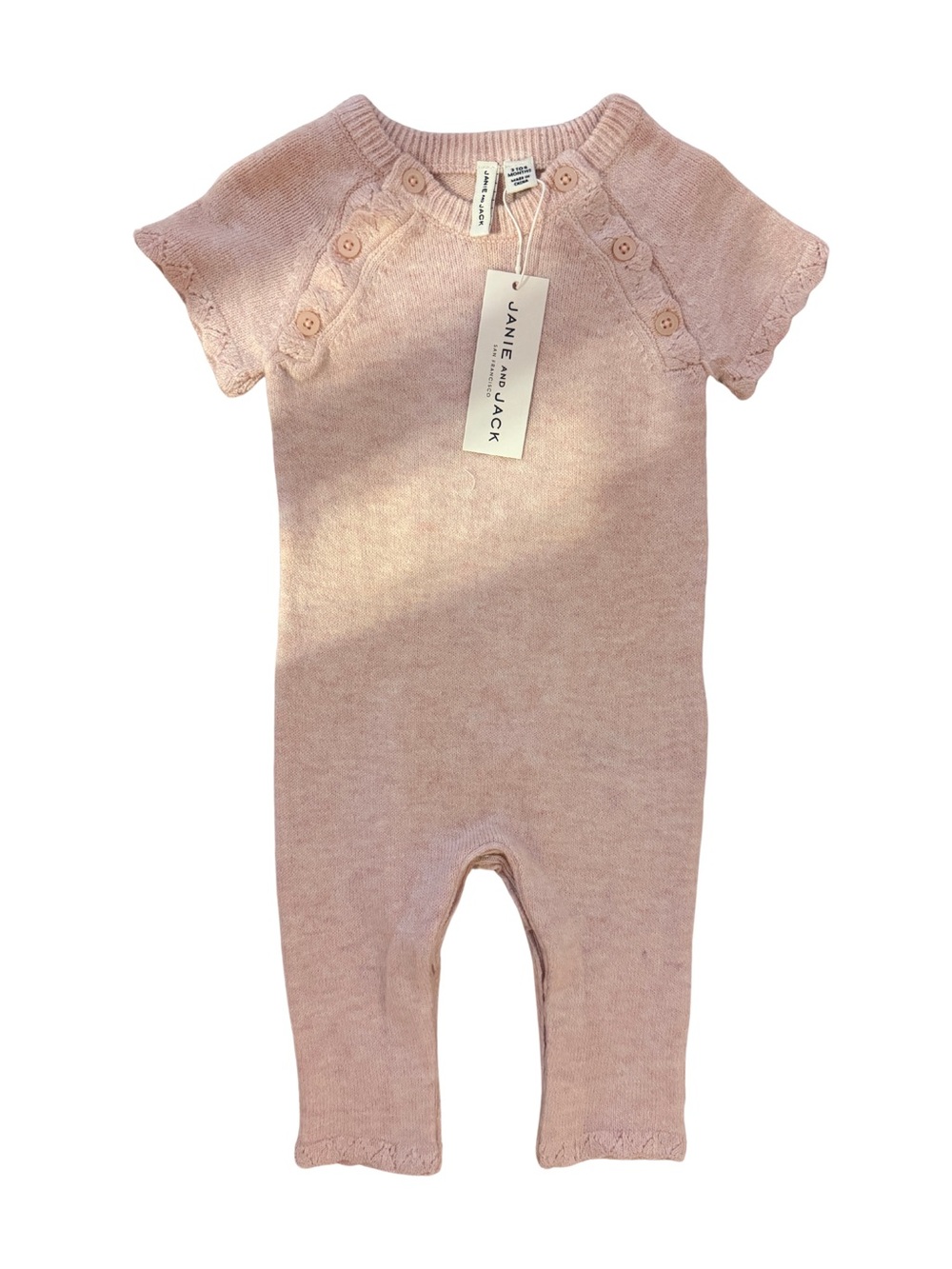 Janie and Jack Pink Baby Crochet One Piece
